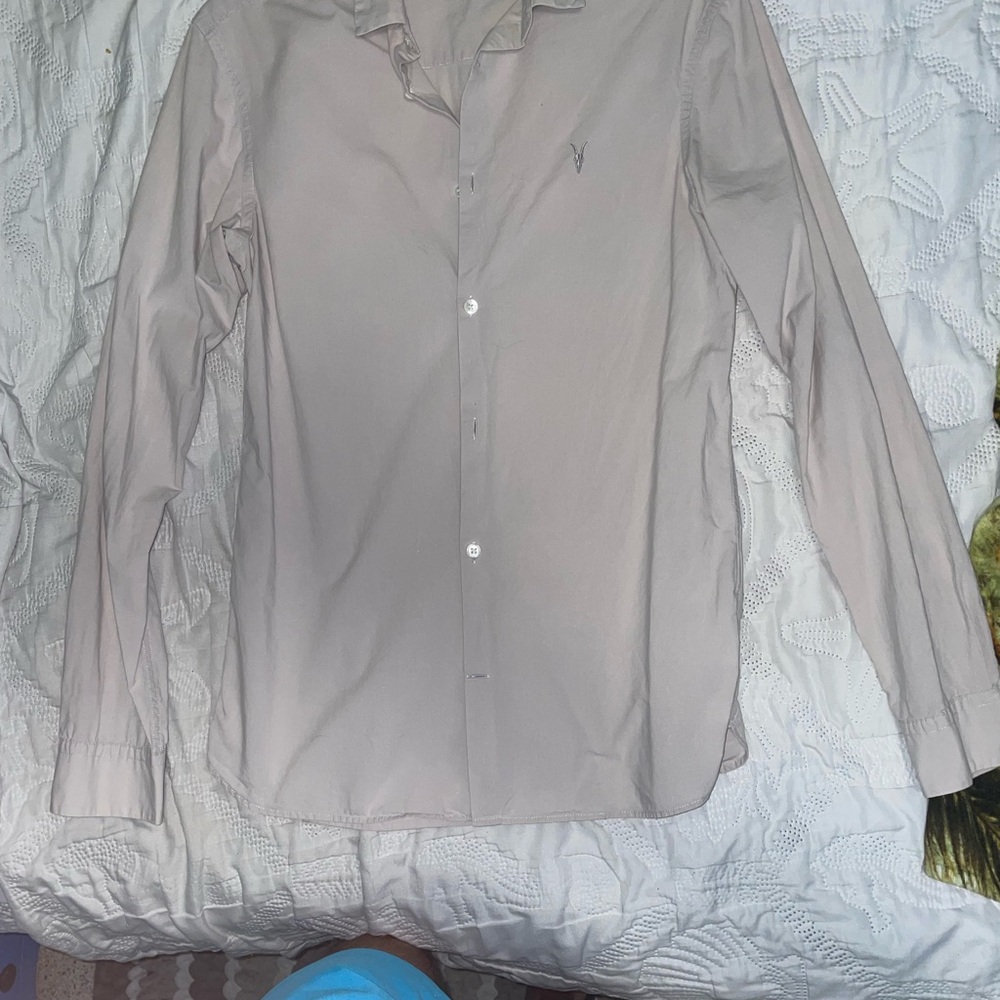 All Saints Gray Casual Button Down Shirt